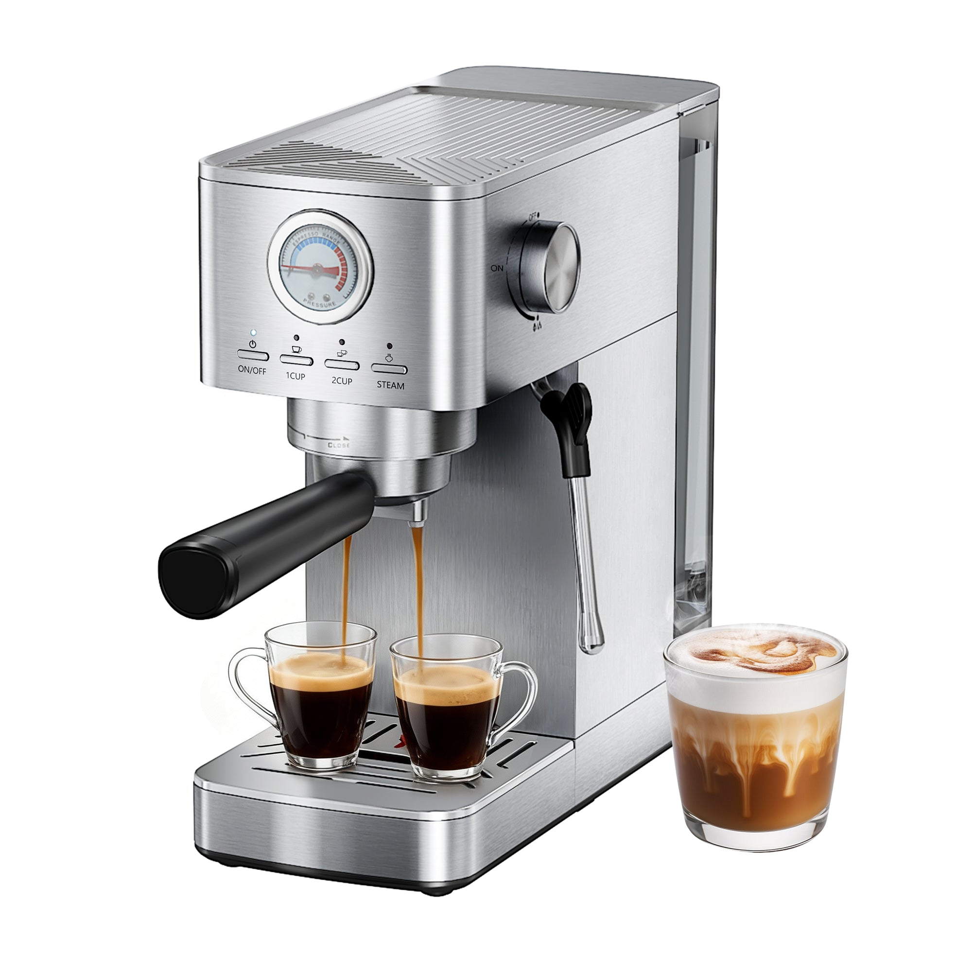 15Bar Professional Coffee Maker,1350W Espresso Machine with Milk Frother,Gift for Coffee Lover