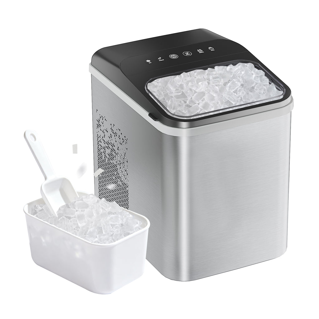 Nugget Ice Maker Countertop 33LBS, Self-Cleaning Portable Ice Machine with Quick 15-Min Ice Making