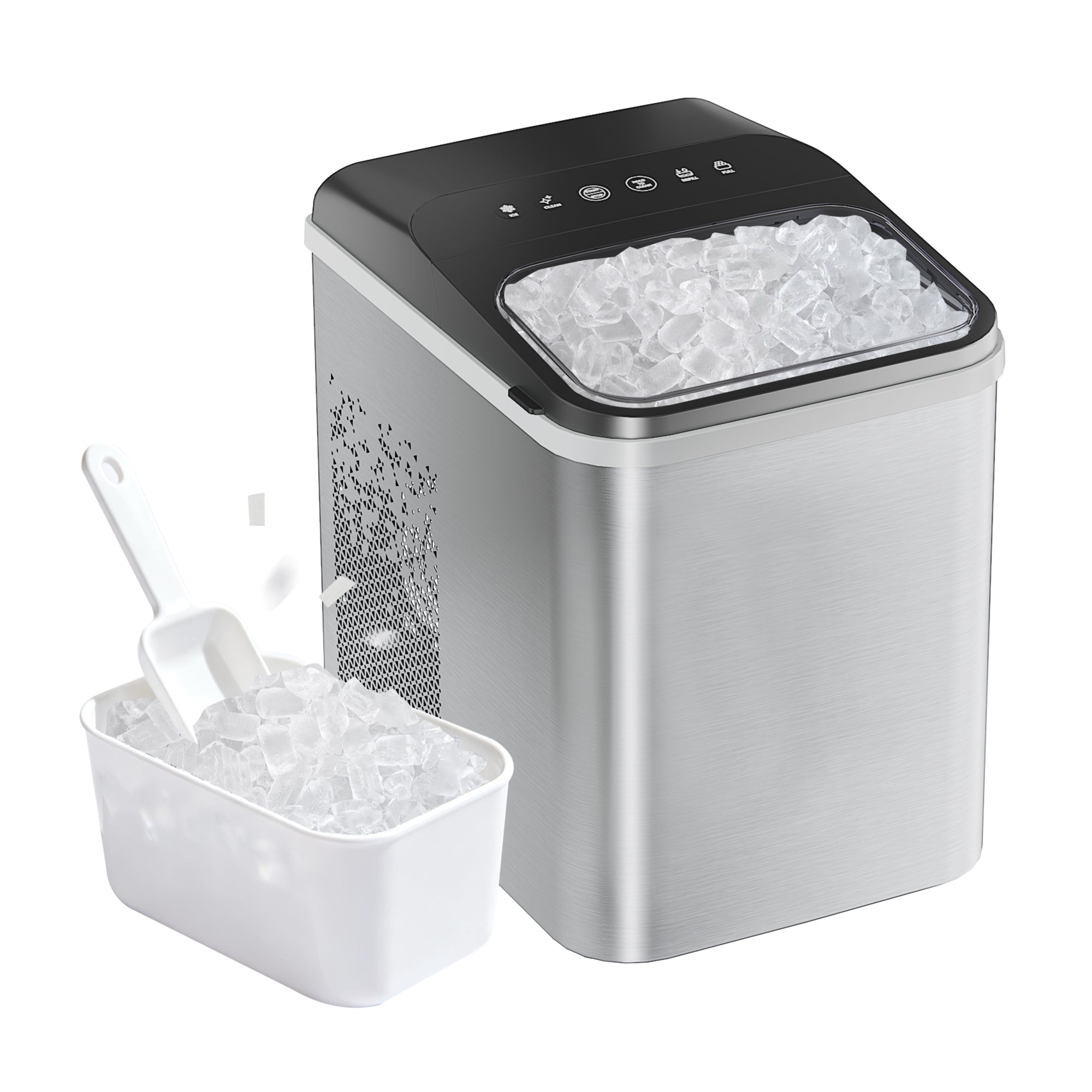 Nugget Ice Maker Countertop 33LBS, Self-Cleaning Portable Ice Machine with Quick 15-Min Ice Making