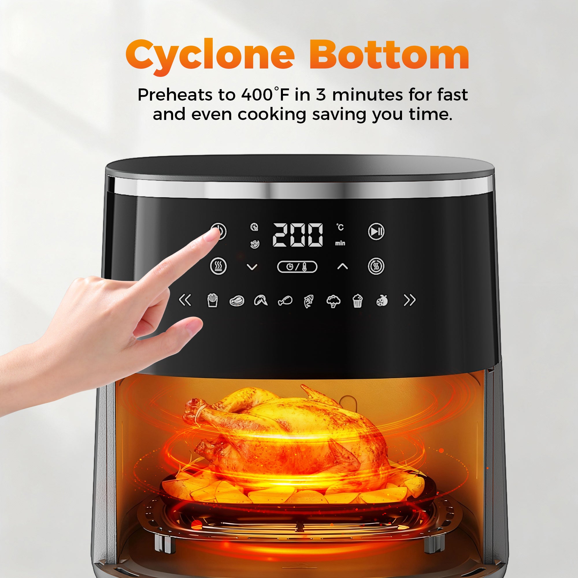 4.5QT Digital Air Fryer, Compact 1800W Hot Air Fryers  for Small Kitchen Appliance Countertop