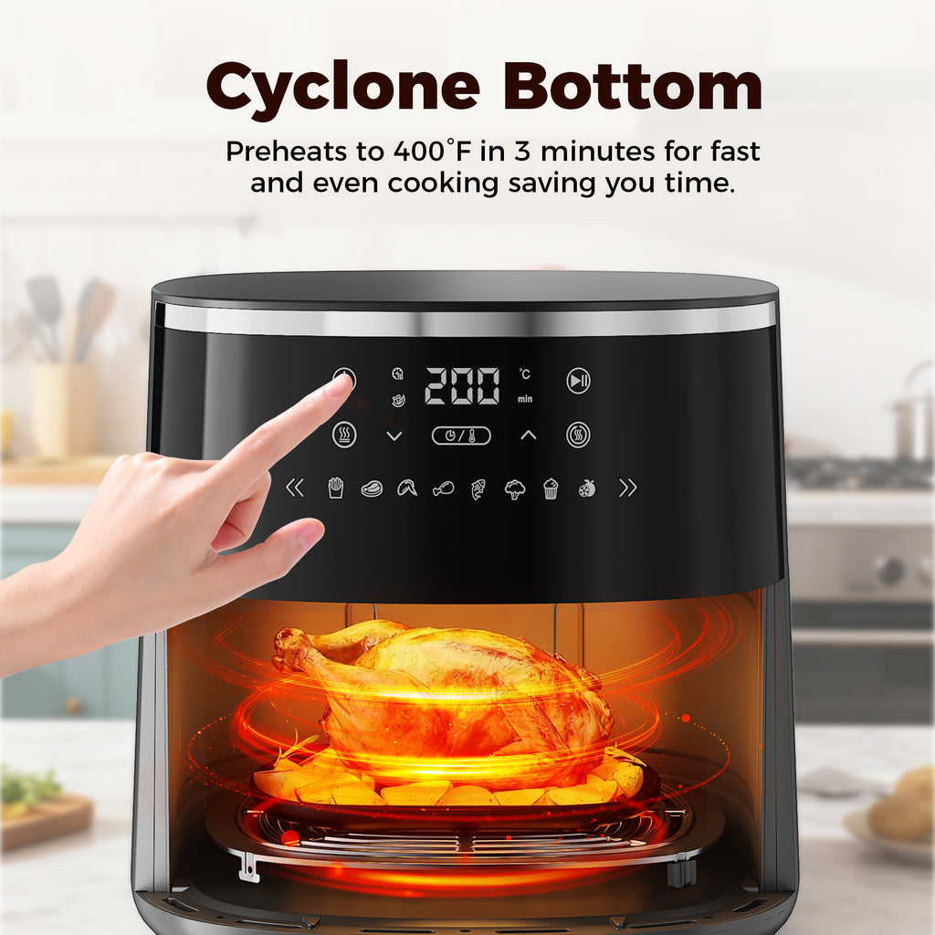 6QT Digital Air Fryers, Large Capacity Air Fryer with Touchscreen 1800W for Healthy Frying, Family Size