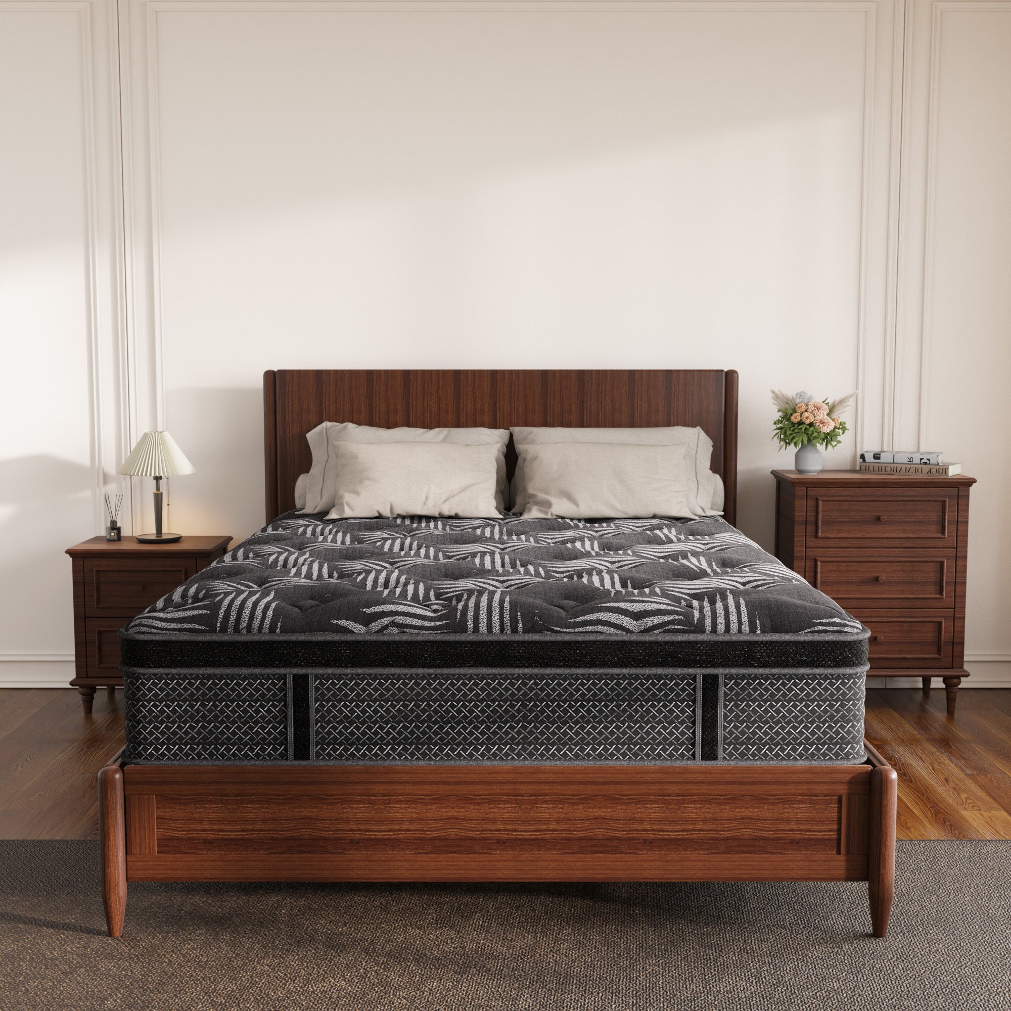 10 inch Full Size Euro Top Memory Foam Hybrid Mattress, Pocket Innersprings for Motion Isolation Edge Support, Medium Firm