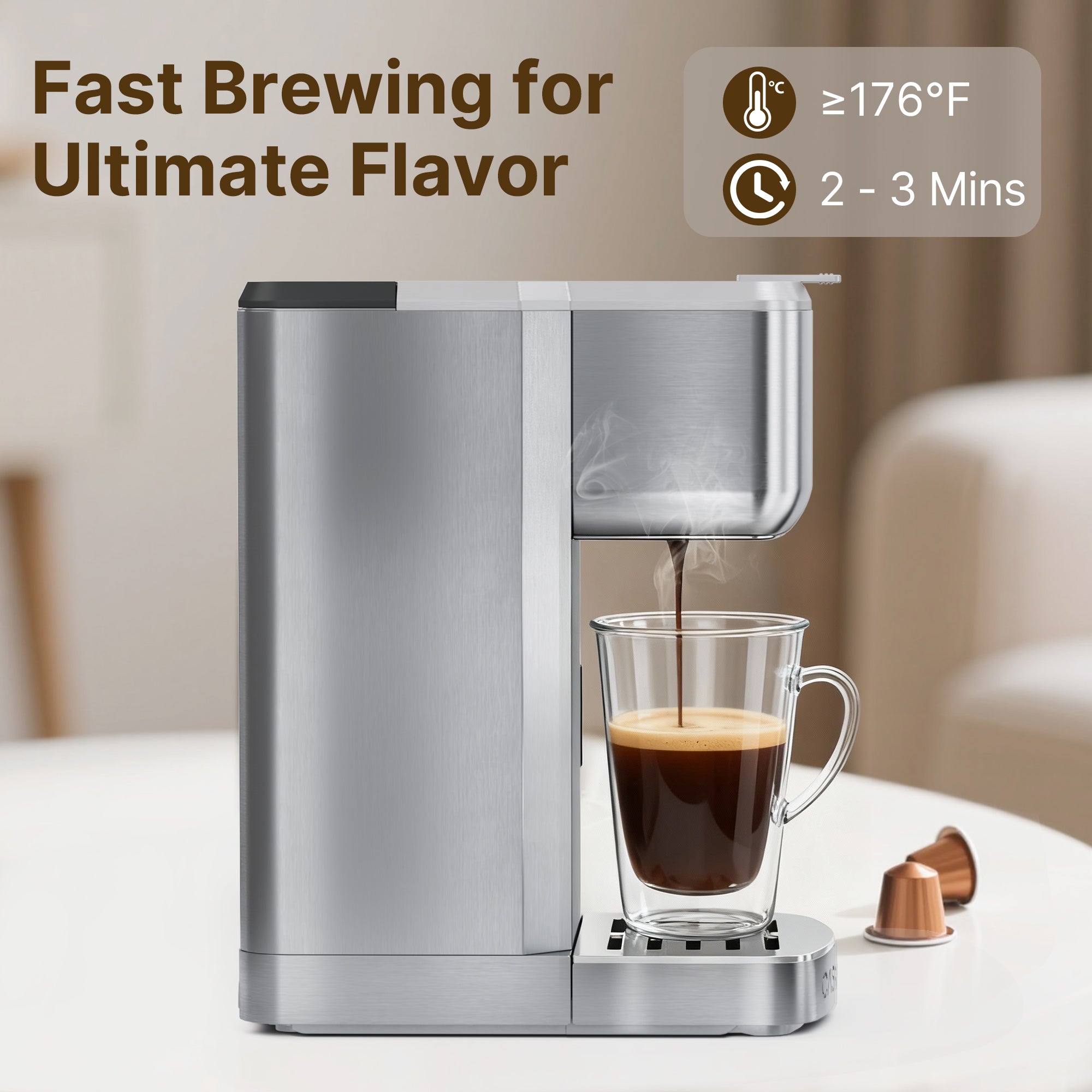 3-in-1 Coffee Maker, 14oz Compact Coffee Machine for Kitchen Appliances