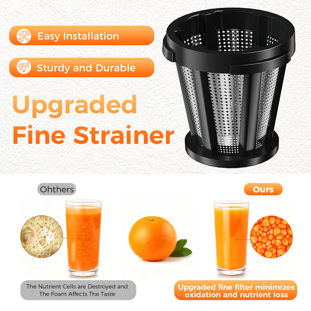 Cold Press Juicer, Juicer Machine with 55RPM, High Juice Yield for Fruits & Vegetables, Easy to Clean