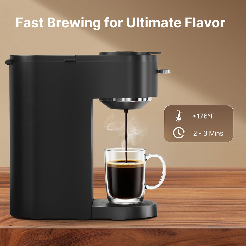 Coffee Machine, 14oz Single Serve Coffee Maker with 5 Brew Sizes Perfect for Small Spaces