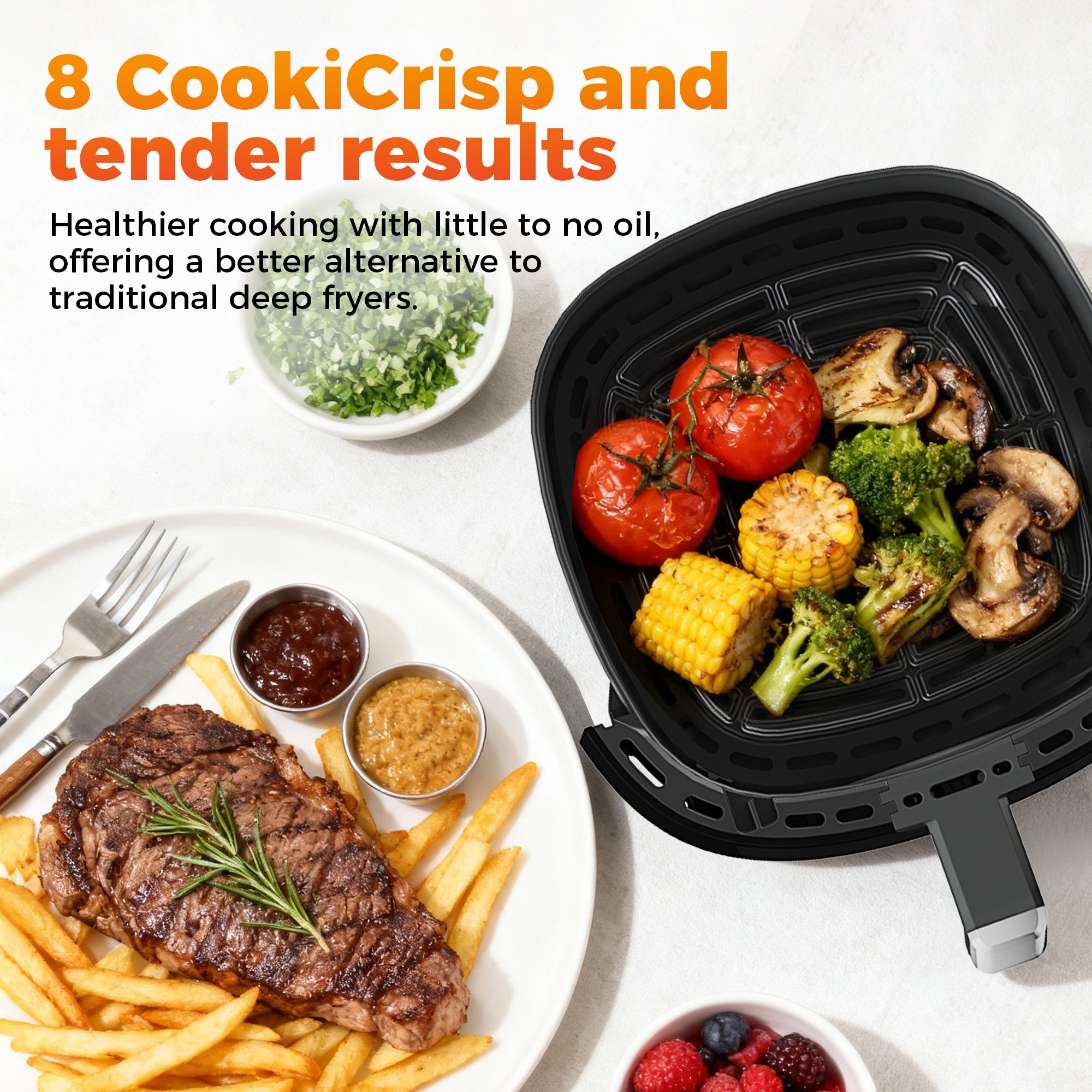 4.5QT Digital Air Fryer, Compact 1800W Hot Air Fryers  for Small Kitchen Appliance Countertop