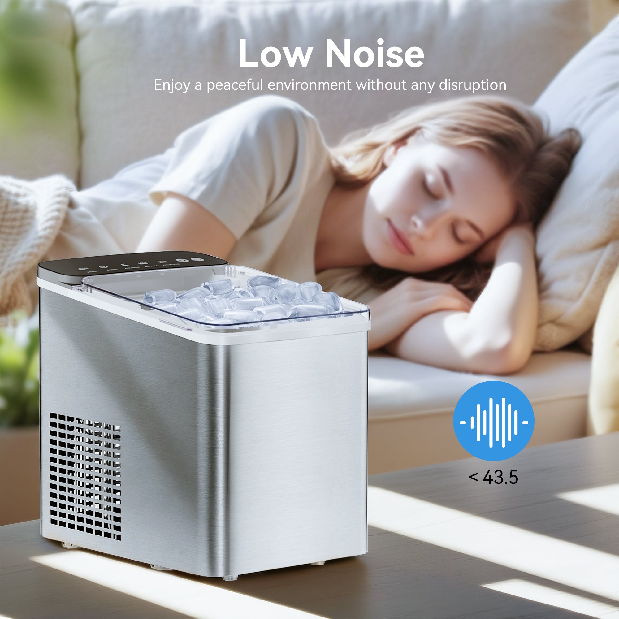 Ice Maker Countertop, Portable 22LBS Ice Machine 9 Mins Quick Ice Making