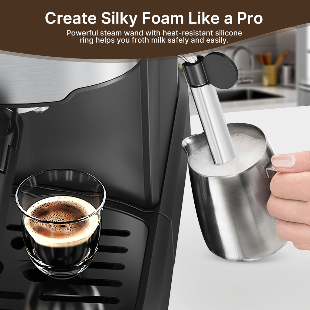Espresso Expresso Machine 15 Bar with Auto Milk Frother, Professional Espresso Maker with Steam Wand