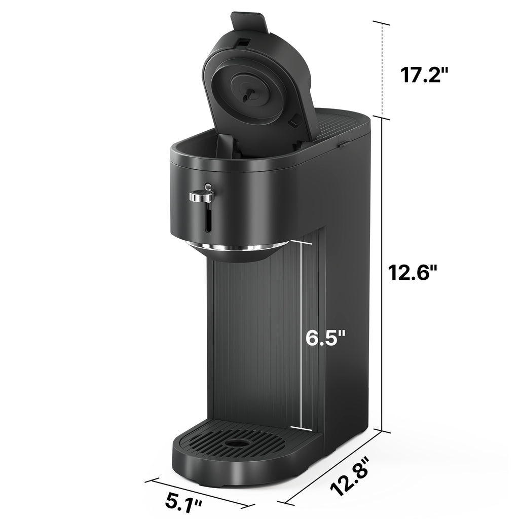 Coffee Machine, 14oz Single Serve Coffee Maker with 5 Brew Sizes Perfect for Small Spaces