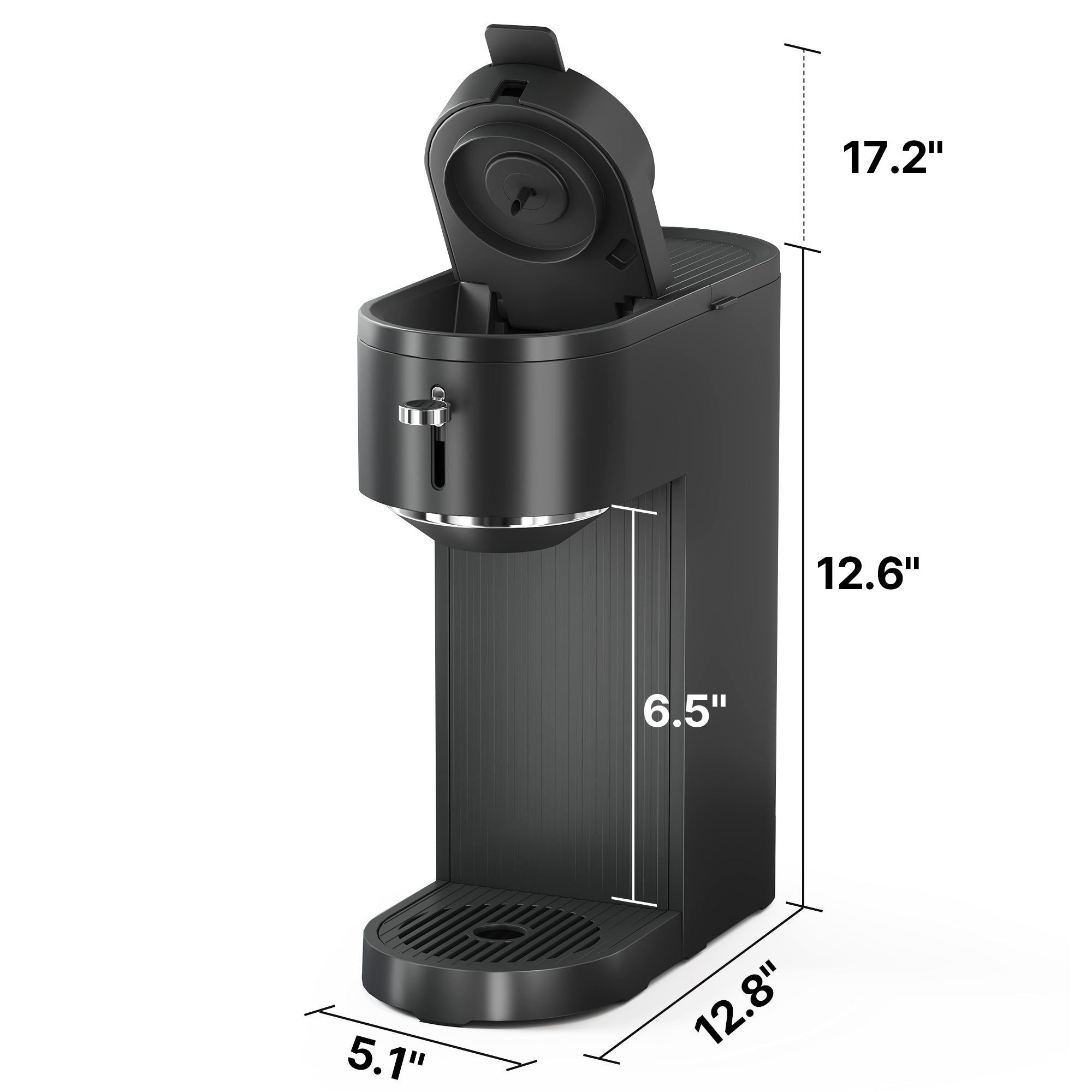 Coffee Machine, 14oz Single Serve Coffee Maker with 5 Brew Sizes Perfect for Small Spaces