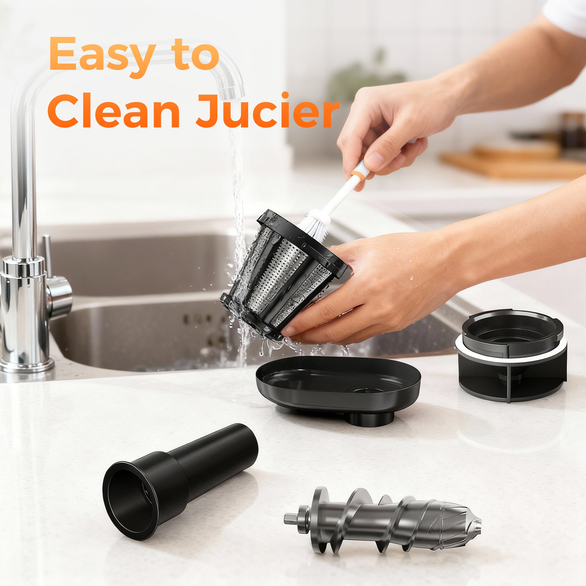 Cold Press Juicer, Juicer Machine with 55RPM, High Juice Yield for Fruits & Vegetables, Easy to Clean