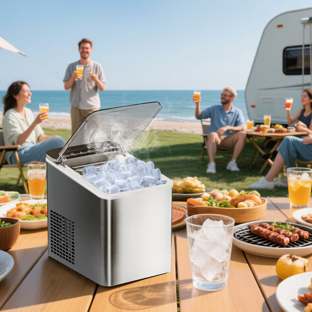 Ice Maker Countertop, Portable 22LBS Ice Machine 9 Mins Quick Ice Making