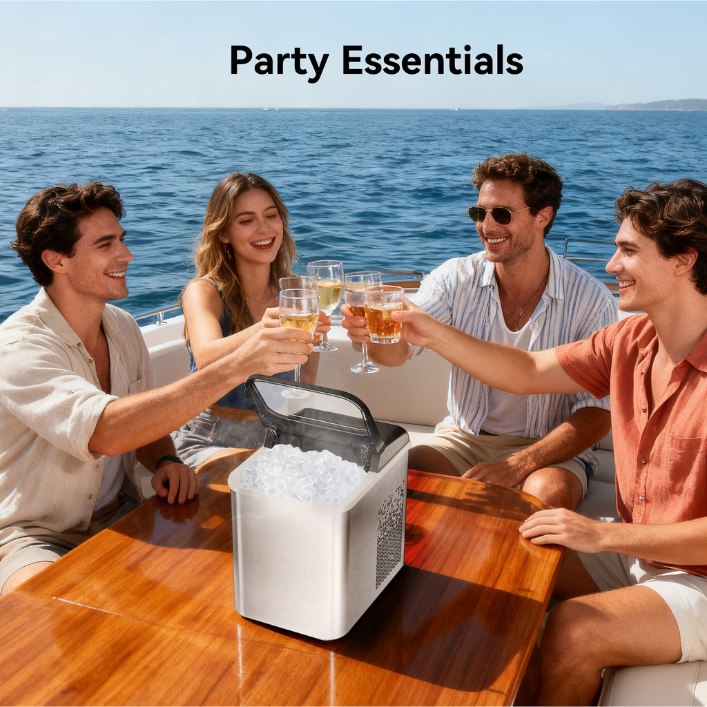 Nugget Ice Maker Countertop 33LBS, Self-Cleaning Portable Ice Machine with Quick 15-Min Ice Making