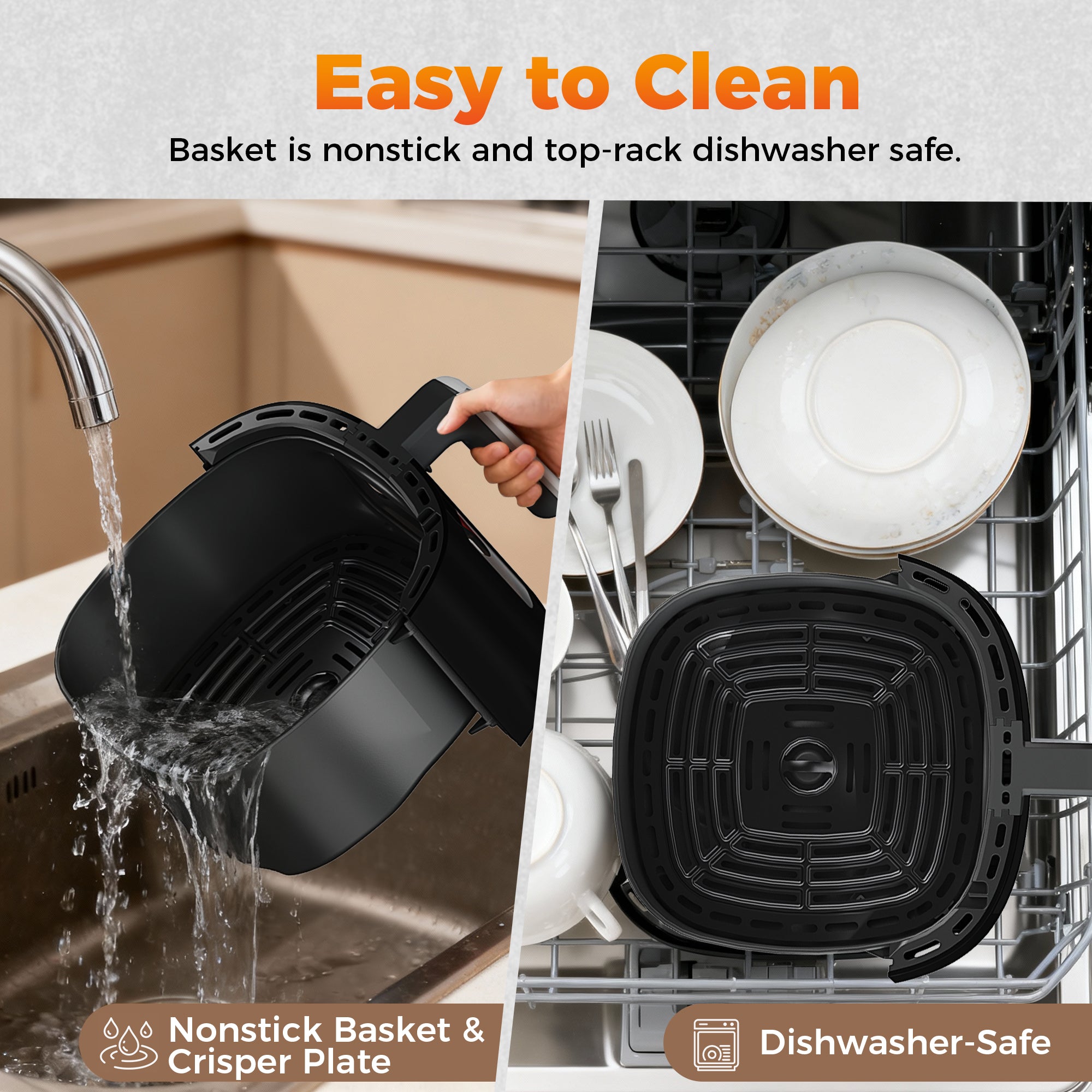 4.5QT Digital Air Fryer, Compact 1800W Hot Air Fryers  for Small Kitchen Appliance Countertop