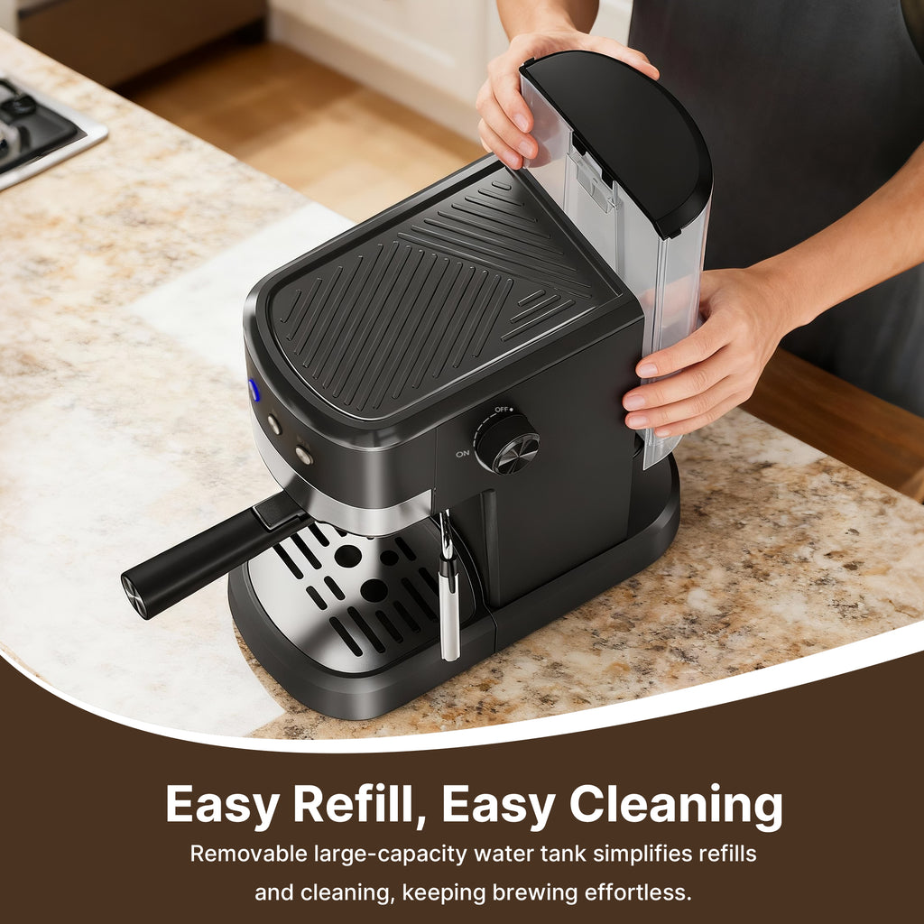 Espresso Expresso Machine 15 Bar with Auto Milk Frother, Professional Espresso Maker with Steam Wand