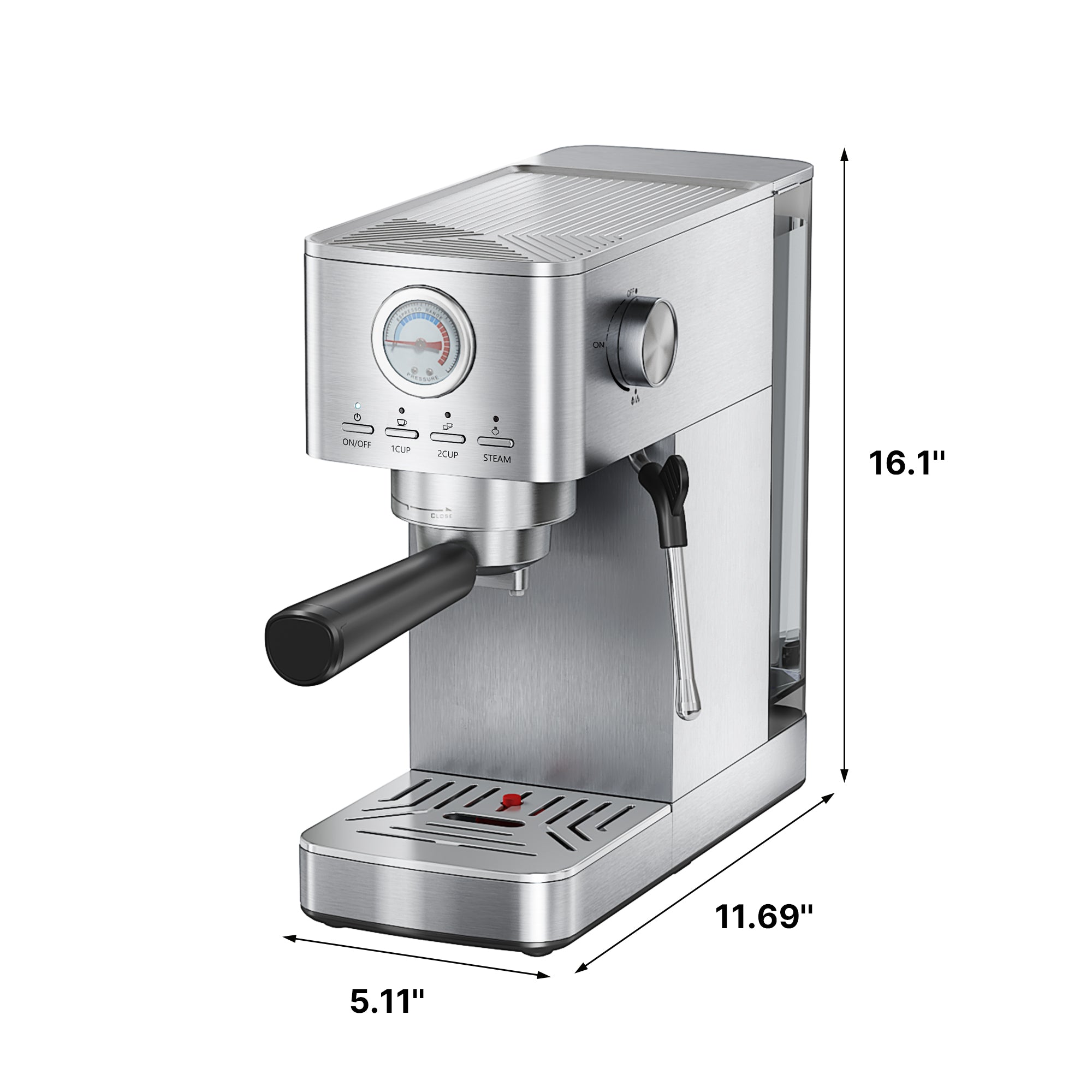 15Bar Professional Coffee Maker,1350W Espresso Machine with Milk Frother,Gift for Coffee Lover