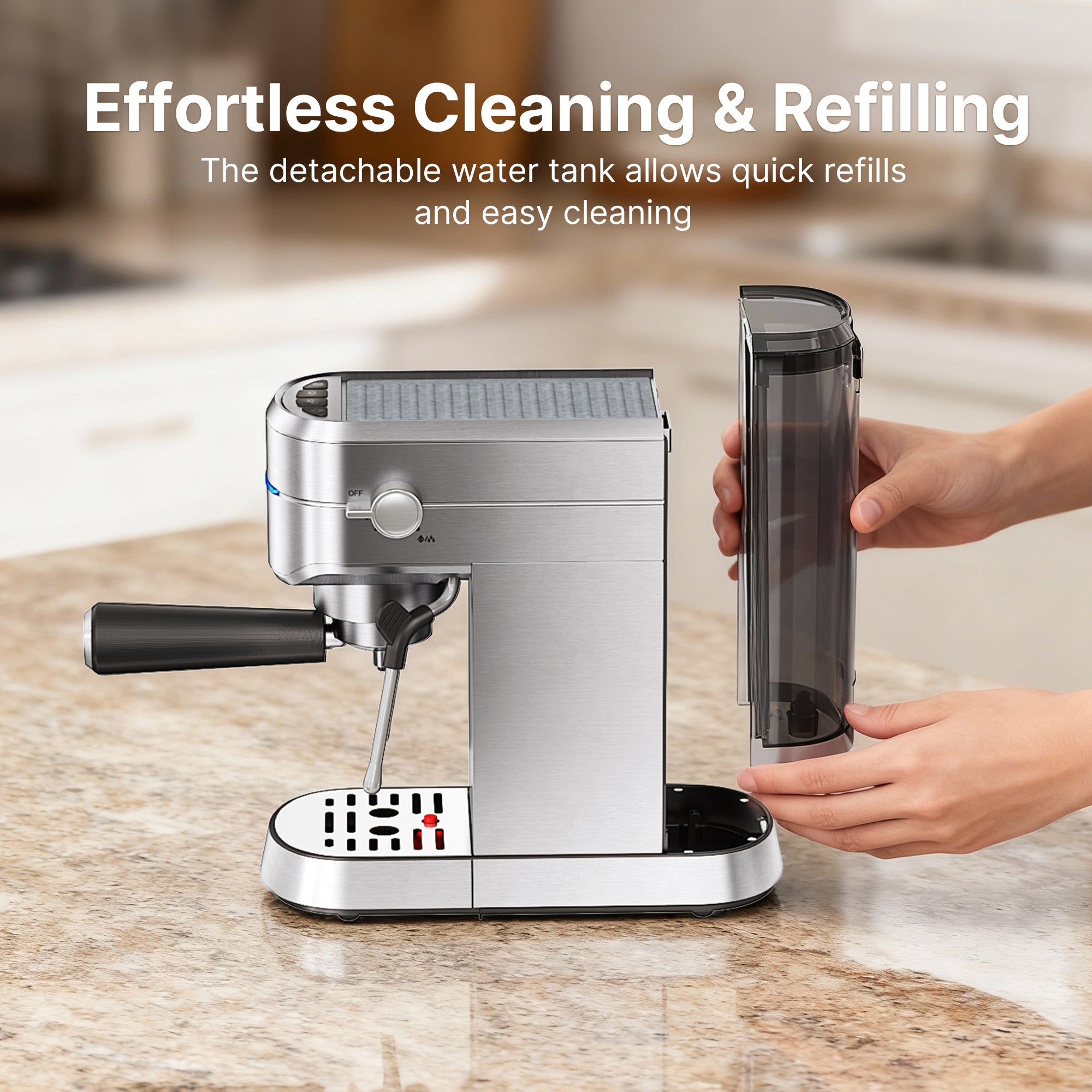 Professional Espresso Maker Machine, 15 Bar Expresso Machine with Steam Wand Ideal Coffee Maker for Espresso Cappuccino