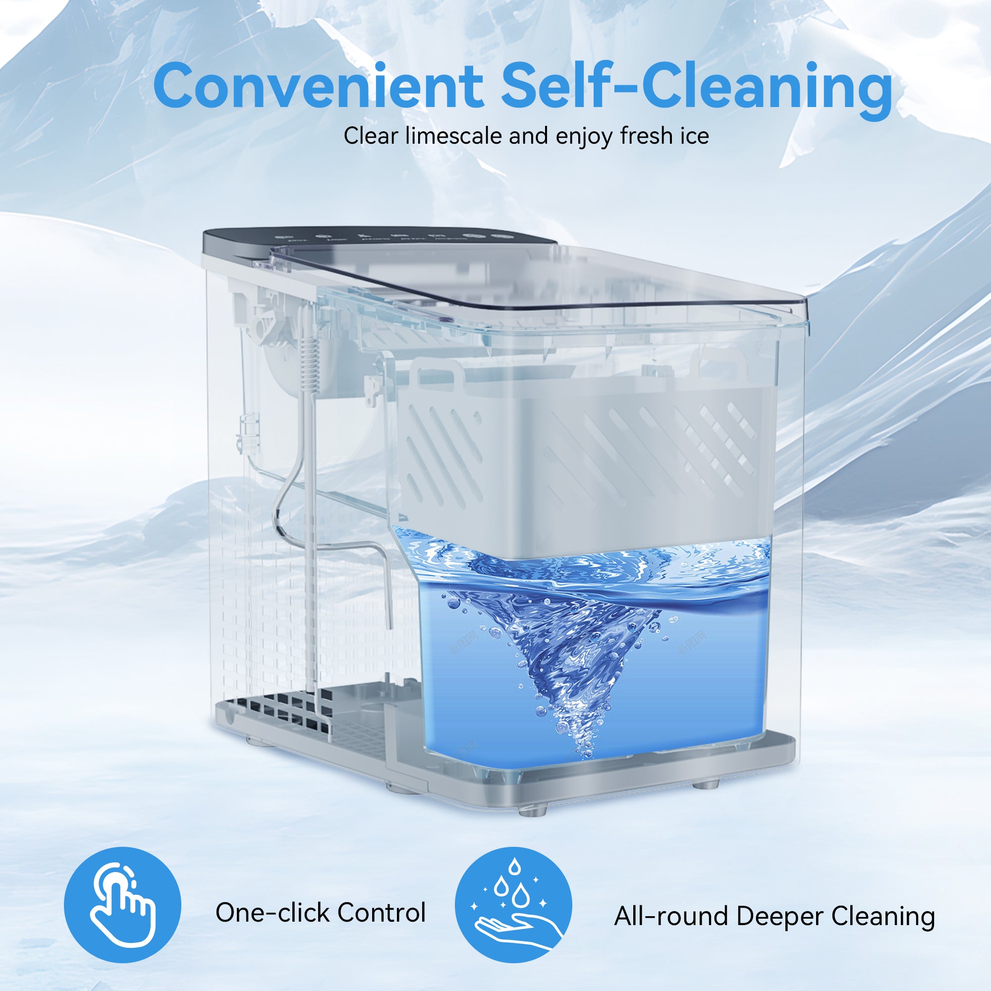 Ice Maker Countertop, Portable 22LBS Ice Machine 9 Mins Quick Ice Making