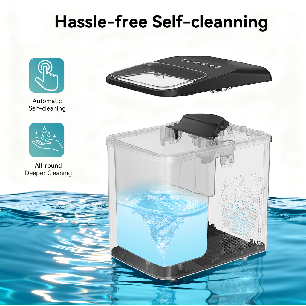 Nugget Ice Maker Countertop 33LBS, Self-Cleaning Portable Ice Machine with Quick 15-Min Ice Making