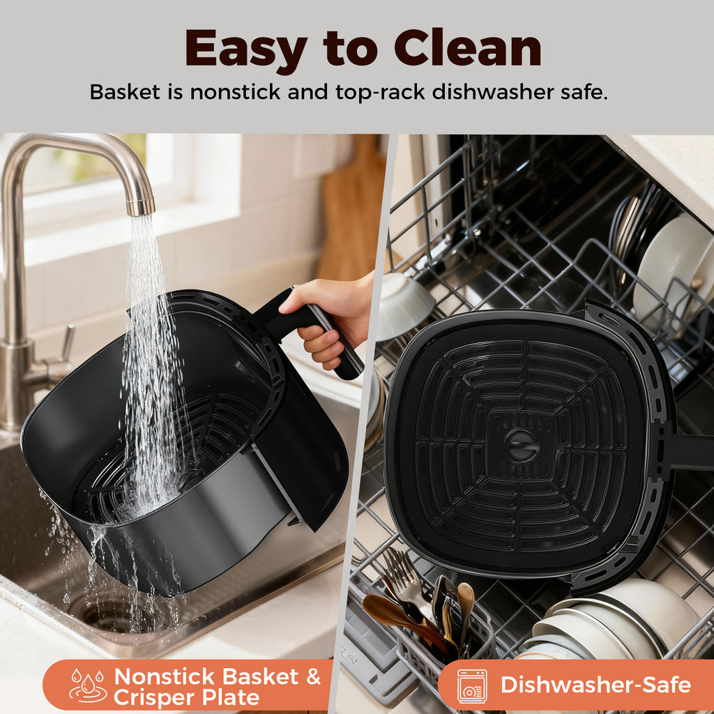 6QT Digital Air Fryers, Large Capacity Air Fryer with Touchscreen 1800W for Healthy Frying, Family Size