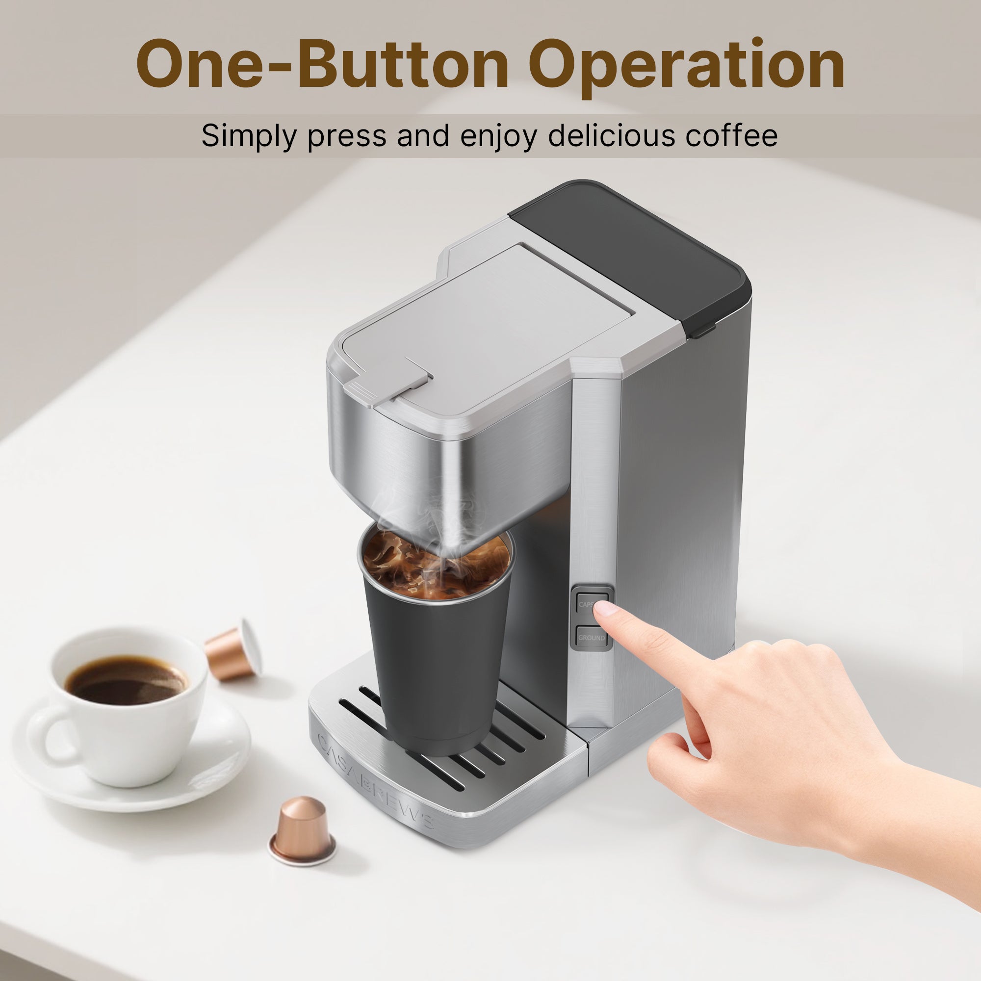 3-in-1 Coffee Maker, 14oz Compact Coffee Machine for Kitchen Appliances