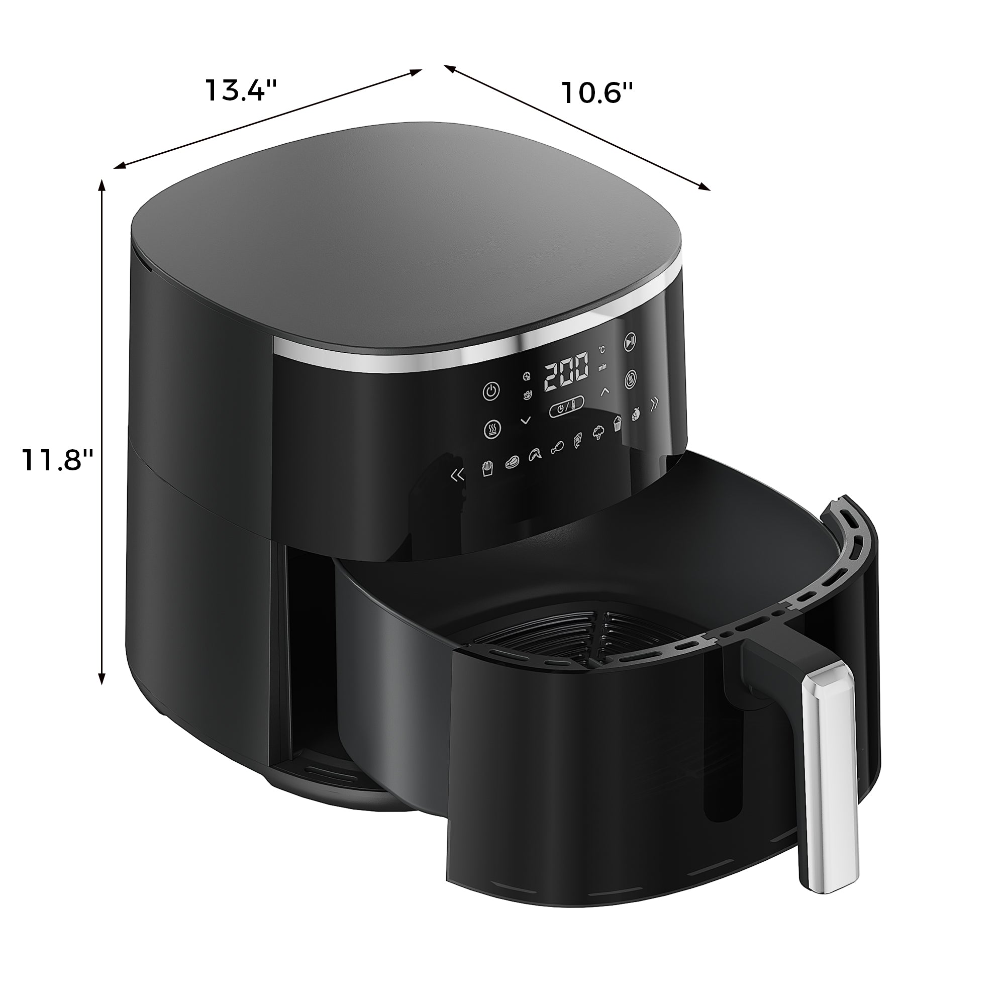 6QT Digital Air Fryers, Large Capacity Air Fryer with Touchscreen 1800W for Healthy Frying, Family Size